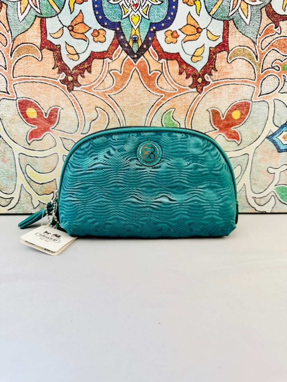 Coach Julia Op Art Nylon Cosmetic Case Style 45093 SV/GN